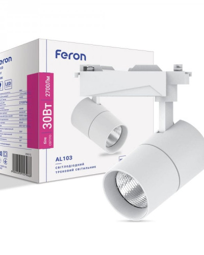 Трековий світильник Feron AL103 30W 4000К IP40 білий
