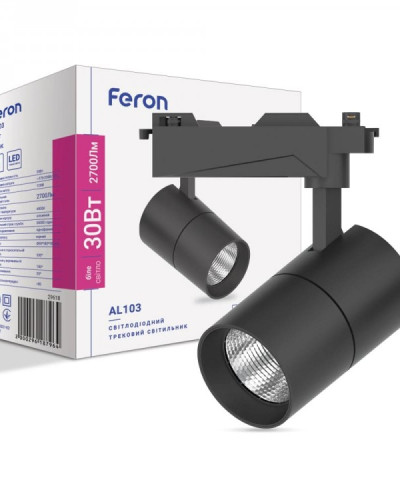 Трековий світильник Feron AL103 30W 4000К IP40 чорний