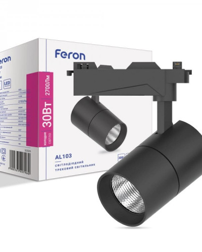 Трековий світильник Feron AL103 30W 6500К IP40 чорний