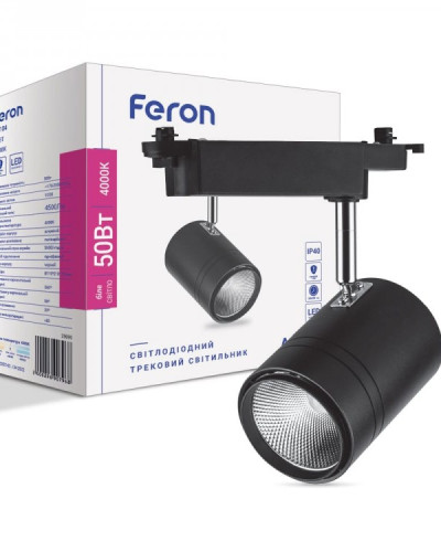Трековий світильник Feron AL104 50W 4000К IP40 чорний