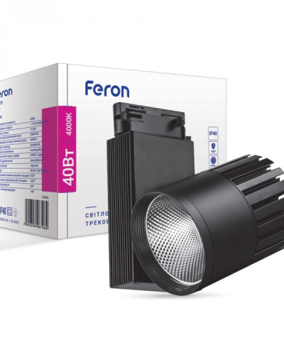Трековий світильник Feron AL105 40W 4000К IP40 чорний