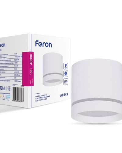 Накладний світлодіодний світильник Feron AL543 10Вт 4000К IP20 білий