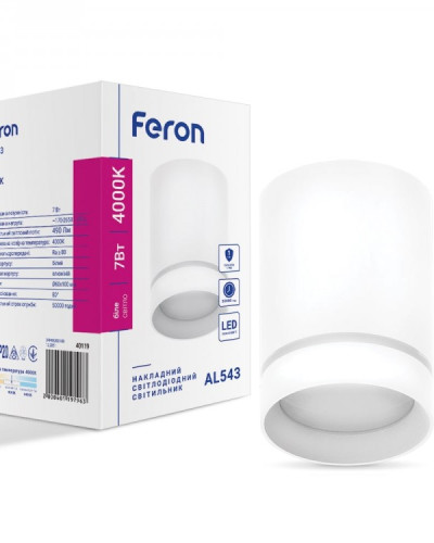Накладний світлодіодний світильник Feron AL543 7Вт 4000К IP20 білий
