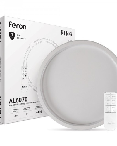 Світлодіодна Люстра з пультом Feron AL6070 RING 70Вт 3000-6500К IP20
