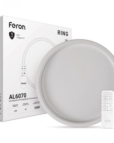 Світлодіодна Люстра з пультом Feron AL6070 RING 90Вт 3000-6500К IP20