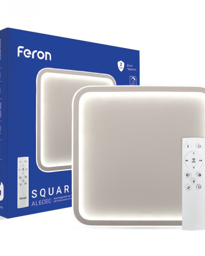 Світлодіодна Люстра з пультом Feron AL6080 SQUARE 70Вт 3000-6500К IP20