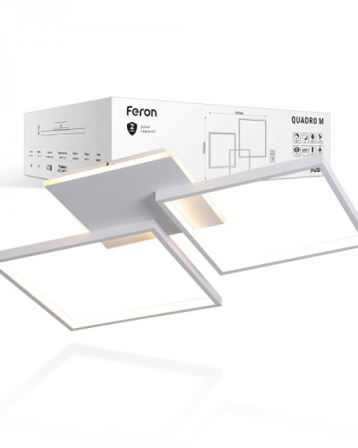 Світлодіодна Люстра з пультом Feron AL6300 QUADRO M 90Вт 3000-6500К IP20 білий
