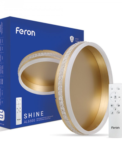 Світлодіодна Люстра з пультом Feron AL6600 SHINE 70Вт 3000-6500К IP20 золото