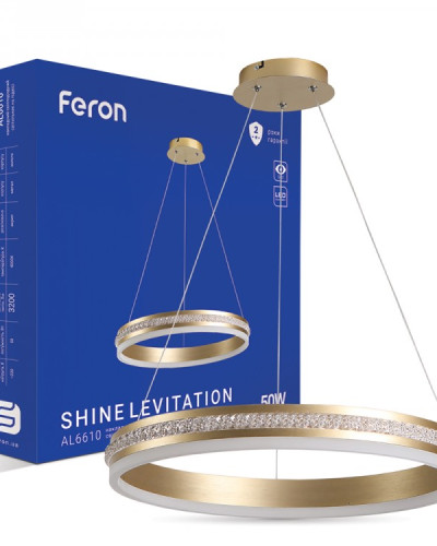 Світлодіодна Люстра Feron AL6610 SHINE LEVITATION 50Вт 4000К IP20 золото
