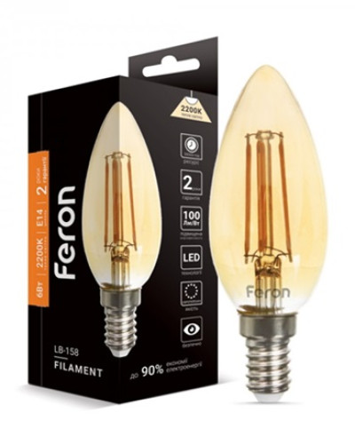 Светодиодная лампа Feron Filament LB-158 6Вт E14 2200K