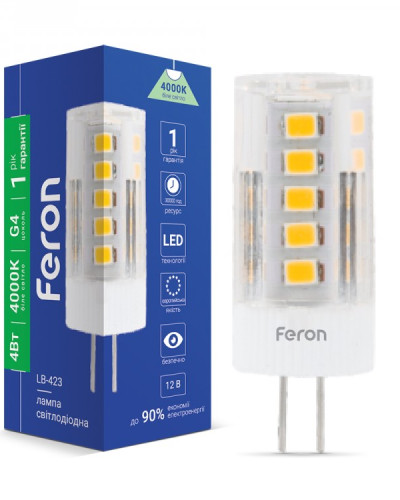 Світлодіодна лампа Feron LB-423 4Вт G4 4000K 12V