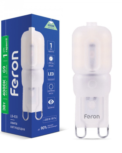Світлодіодна лампа капсульна Feron LB-430 3Вт G9 4000K