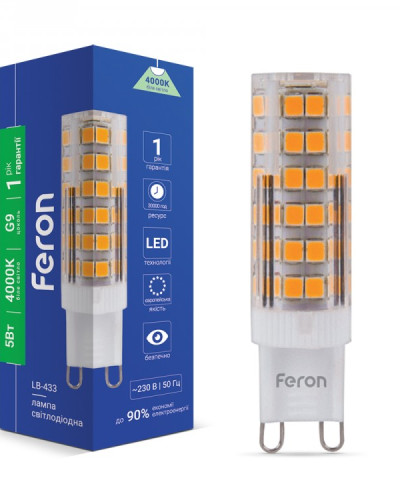 Світлодіодна лампа Feron LB-433 5Вт G9 4000K