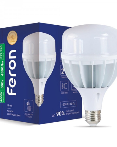 Світлодіодна лампа Feron LB-65 50Вт E27-E40 4000K