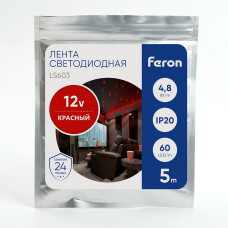 Светодиодная лента Feron LS603 60SMD/м 12V IP20 красный