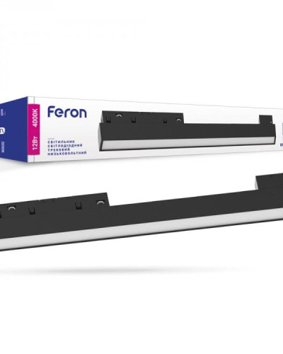 Магнітний трековий світильник Feron MGN302 12Вт 4000К IP20 чорний