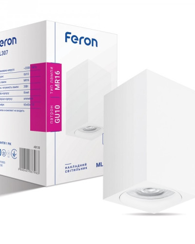 Накладний неповоротний світильник Feron ML307 GU10 IP20 білий