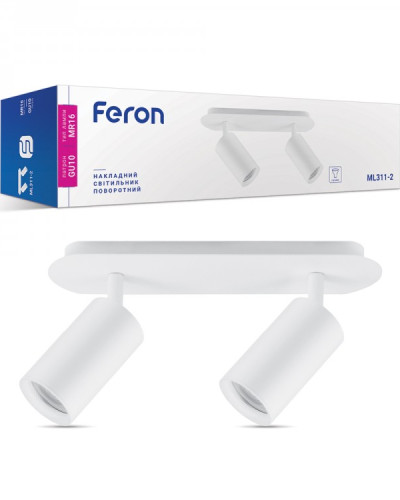 Накладний поворотний світильник під лампу Feron ML311-2 GU10 IP20 білий