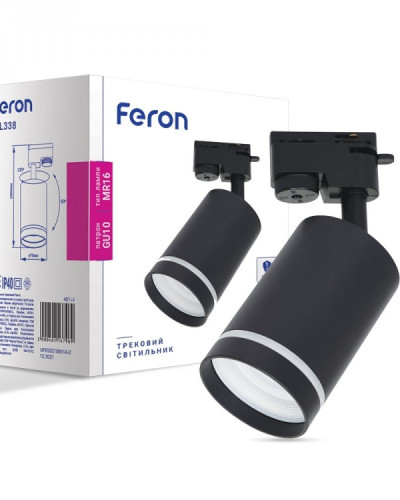Трековий світильник під лампу Feron ML338 GU10 IP40 чорний