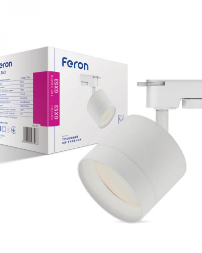 Трековий світильник під лампу Feron ML363 GX53 IP20 білий