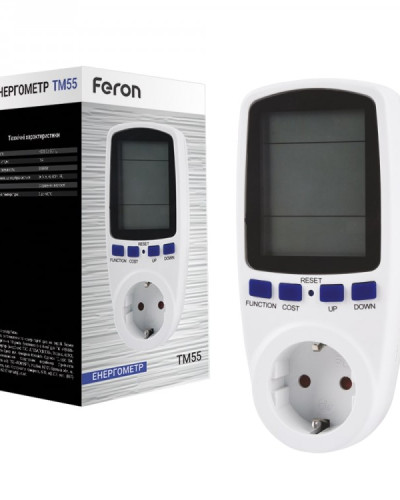 Розетка з лічильником електроенергії енергометр Feron TM55