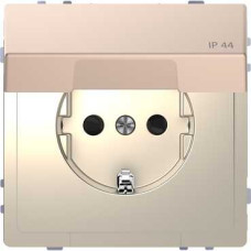  Розетка с заземляющим контактом и крышкой, IP20, Шампань, MERTEN D-Life Schneider Electric MTN2310-6051