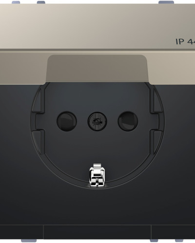  Розетка с заземляющим контактом и крышкой IP44, Никель, MERTEN D-Life Schneider Electric MTN2314-6050