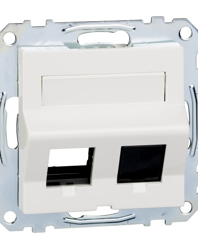 Накладка для Keystone RJ45, 2-х постовый, с полем для надписи, бежевый, System M, Merten, Schneider Electric MTN4568-0344
