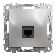 Компьютерная розетка, одинарный разъем RJ45 CAT6 UTP Алюминий Sedna Design