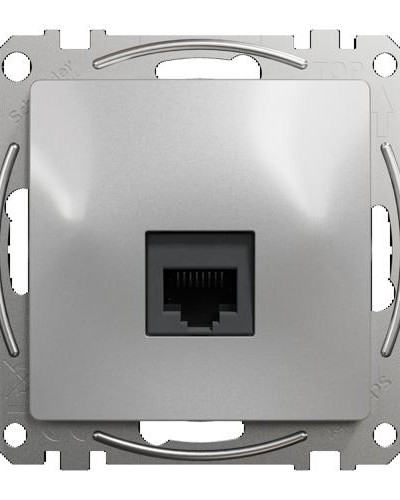 Компьютерная розетка, одинарный разъем RJ45 CAT6 UTP Алюминий Sedna Design