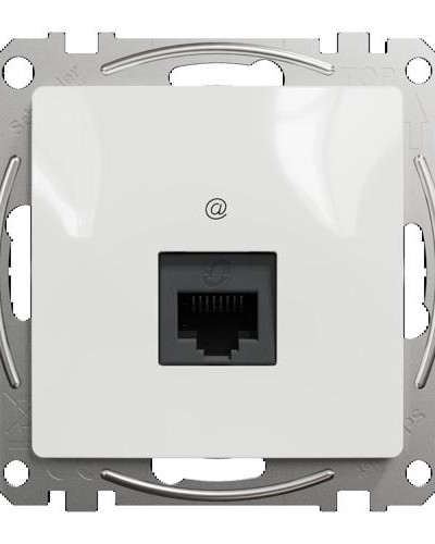 Компьютерная розетка, одинарный разъем RJ45 CAT6 UTP Белый Sedna Design