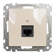 Компьютерная розетка, одинарный разъем RJ45 CAT6 UTP Бежевый Sedna Design
