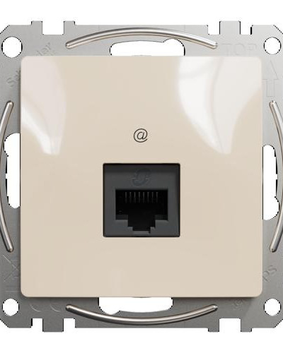 Компьютерная розетка, одинарный разъем RJ45 CAT6 UTP Бежевый Sedna Design
