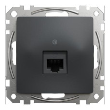 Компьютерная розетка, одинарный разъем RJ45 CAT6 UTP Черный Sedna Design
