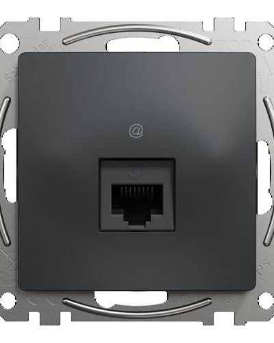 Компьютерная розетка, одинарный разъем RJ45 CAT6 UTP Черный Sedna Design