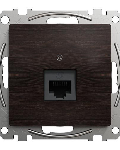 Компьютерная розетка однопостовая, разъем RJ45 кат. 5е UTP, Sedna Design & Elements, Венге - имитация дерева, SDD181451 Schneider Electric