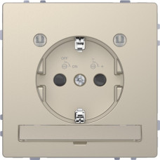 Розетка с заземляющим контактом и LED модулем, Сахара, Merten D-Life Schneider Electric MTN2304-6033