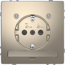  Розетка с заземляющим контактом и LED модулем, Никель, Merten D-Life Schneider Electric MTN2304-6050