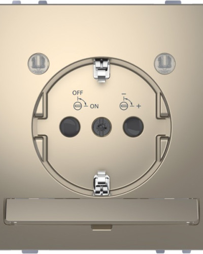  Розетка с заземляющим контактом и LED модулем, Никель, Merten D-Life Schneider Electric MTN2304-6050
