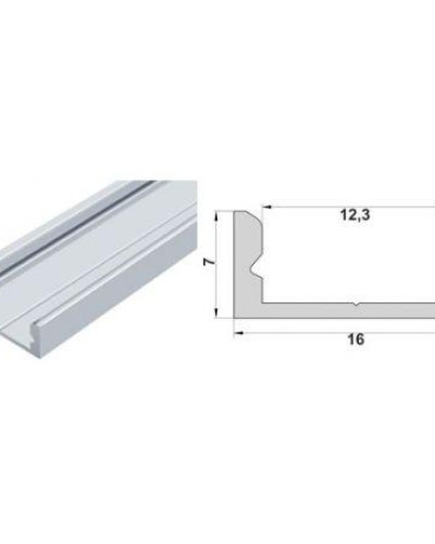 LED профіль алюмінієвий ЛП7 -1м. (в ламелях по 2м)