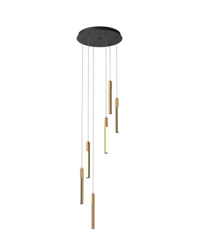 Підвісний світильник Чорний-Дерево BLACK-WOOD ELIOT LAMPA MD4768-6-3BMT