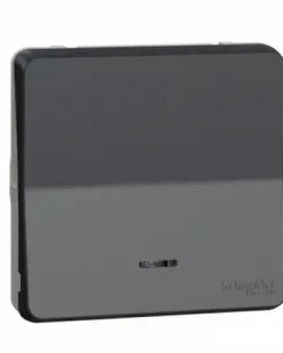Механизм переключателя с подсветкой черный IP55 MUREVA S