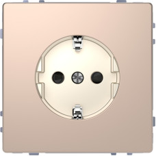 Розетка с заземляющим контактом и шторками, MERTEN D-Life Schneider Electric MTN2300-6051, Шампань.