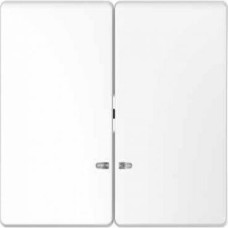 Двойная клавиша с окошком для
световой индикации, белый лотос, Merten D-Life Schneider Electric MTN3420-6035