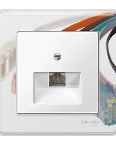 Накладка для механізму розетки UАЕ, 1-постова, полярно-білий, System M, Merten Schneider Electric MTN296219