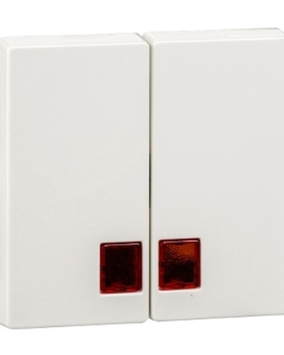 Двойная клавиша с красным окном для индикации, полярно-белый Merten, System M Schneider Electric MTN3456-0319