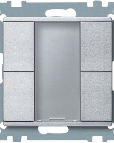 2-х кнопочный выключателя PLUS, алюминий System M, Merten, Schneider Electric MTN627660