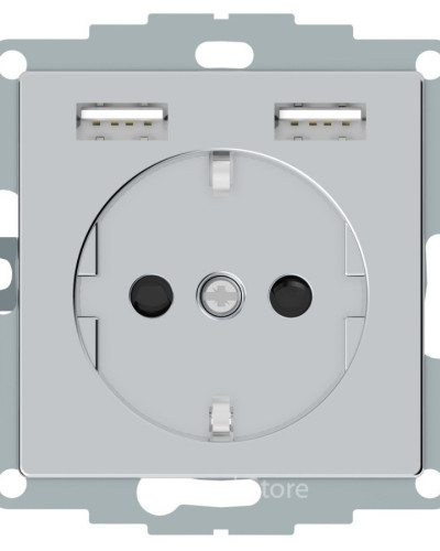 Merten Розетка Schuko з 2  USB і зарядним пристроєм 2,4 А, Полярно білий,   Schneider Electric SM MTN2366-0319