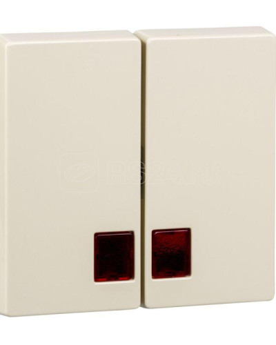 Двойная клавиша с красным окошком для индикации, бежевый, Merten, System M Schneider Electric MTN3456-0344