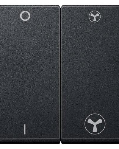 Клавіша подвійна для механізму вимикача вентилятора, антрацит, Merten System M, Schneider Electric MTN435014